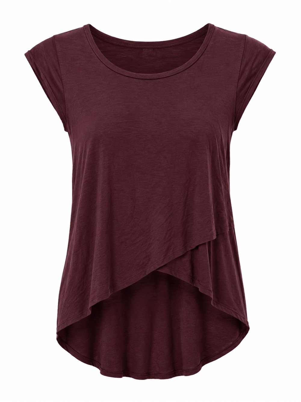 AMERICAN EAGLE SOFT AND SEXY BURGUNDY SHORT SLEEVE HIGH FRONT LOW BACK TOP